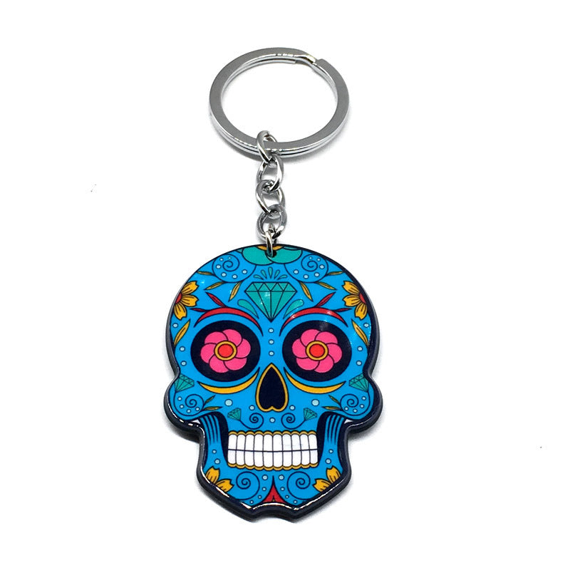Wholesale Acrylic Halloween Mexican Skull Keychain